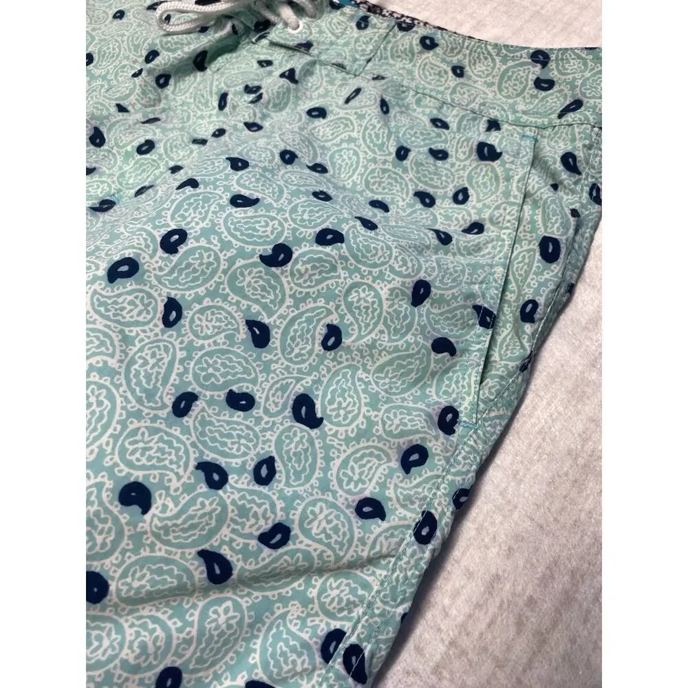 Bonobos Swim Trunks Mens 31 Blue Paisley Lined Drawstring Coastal Resort Wear